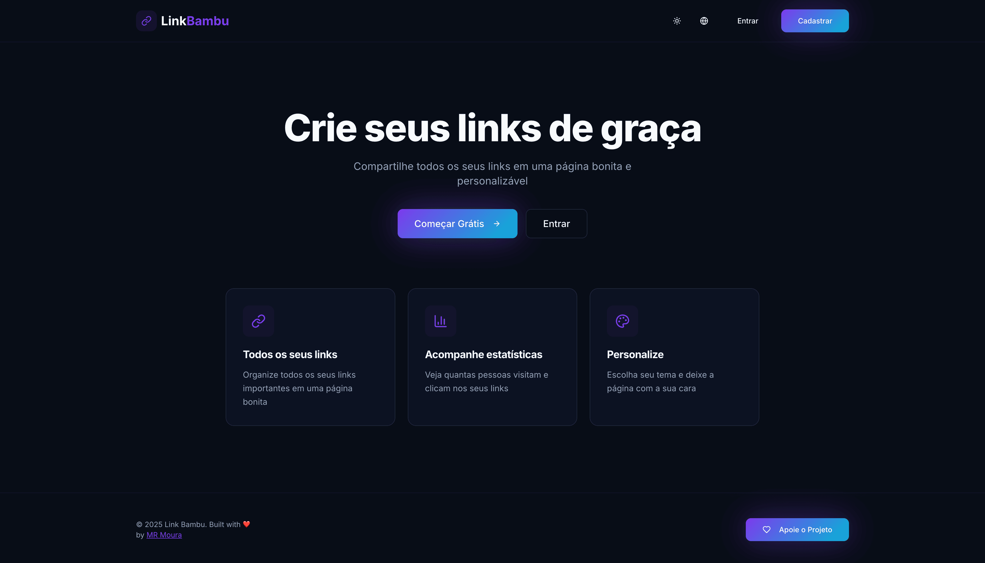 Captura de tela do projeto LinkBambu